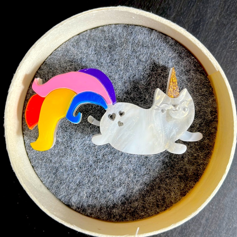 Unicorn Cat Brooch - made in Australia